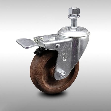 Service Caster 4 Inch SS High Temp Glass Filled Nylon 1/2 Inch Stem Caster with Total Lock Brake SCC-SSTSTTL20S414-GFNSHT-121315